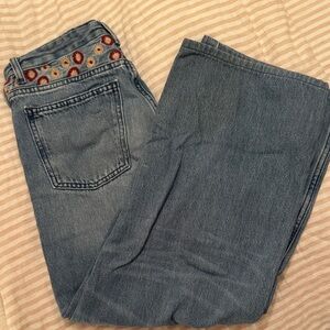 Zara Kids- Blue Jeans with Red Embroidery